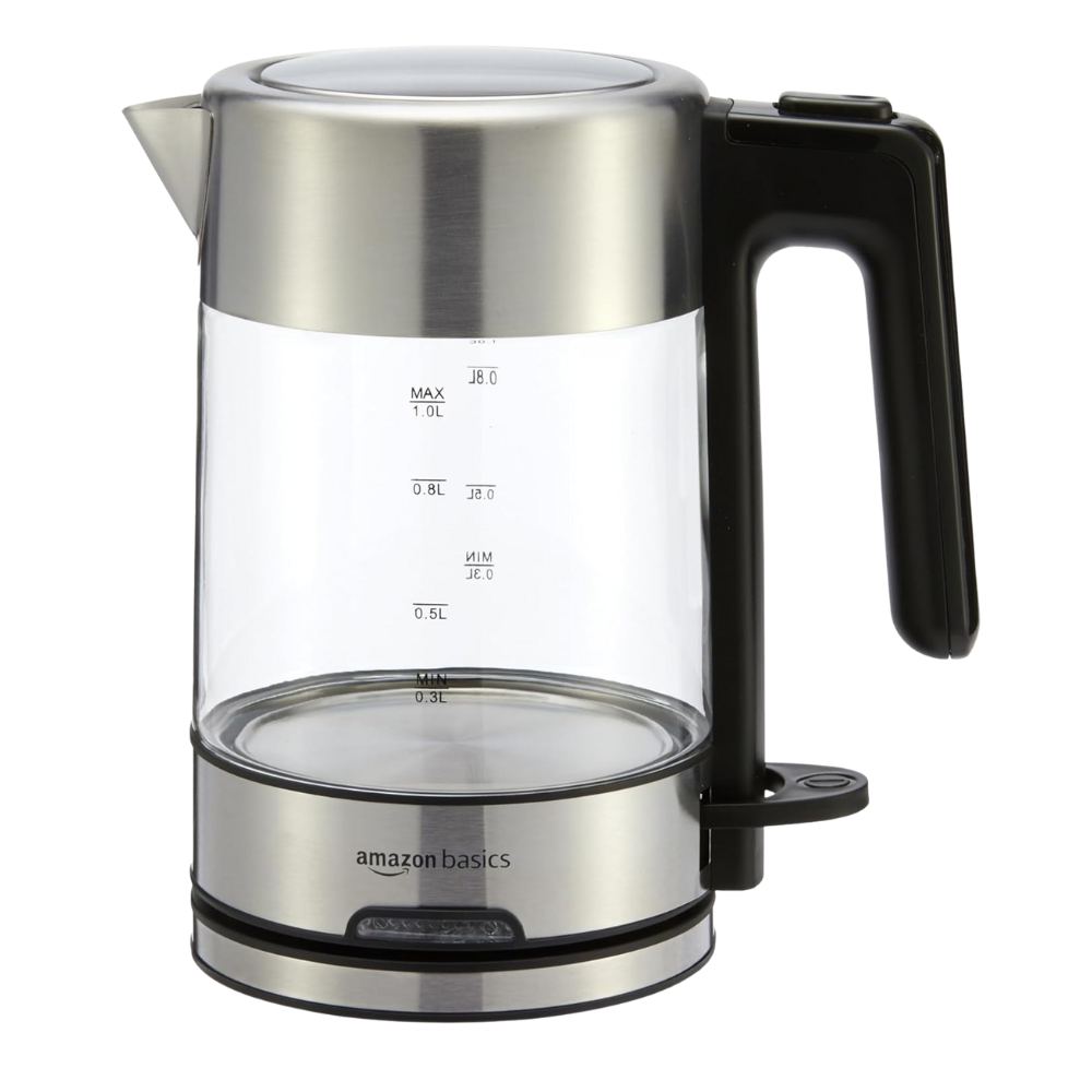 Amazon Basics Electric Kettle with Glass Carafe

